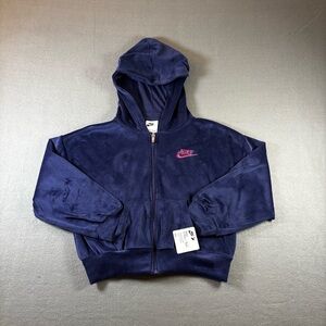 Nike Girls' velour scooter hoodie blue size 6X